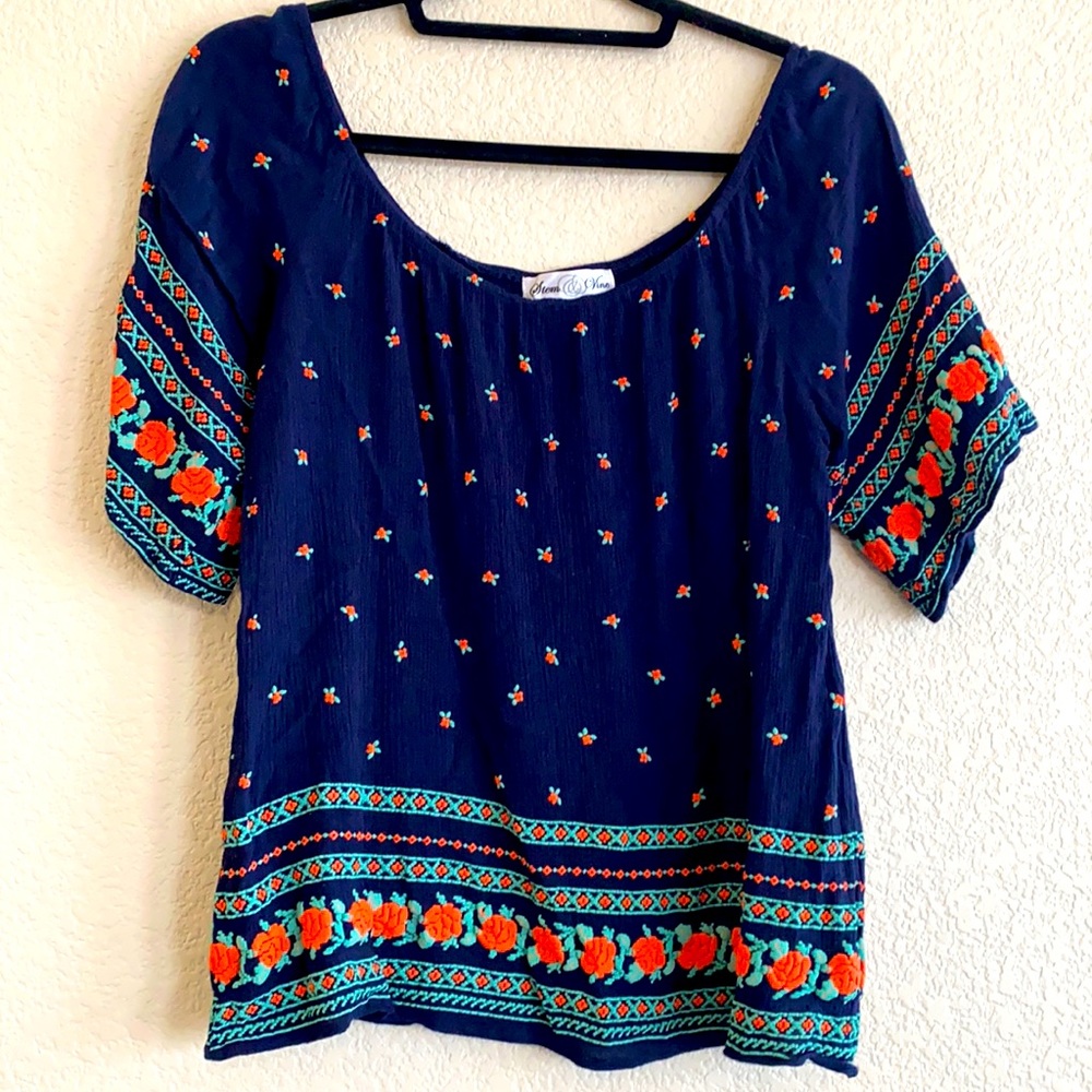 Stem vine blouse